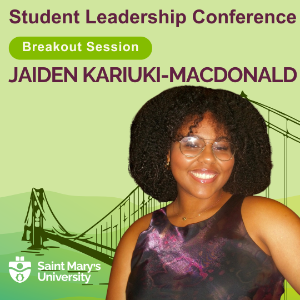 A graphic of Jaiden Karuki-MacDonald speaker