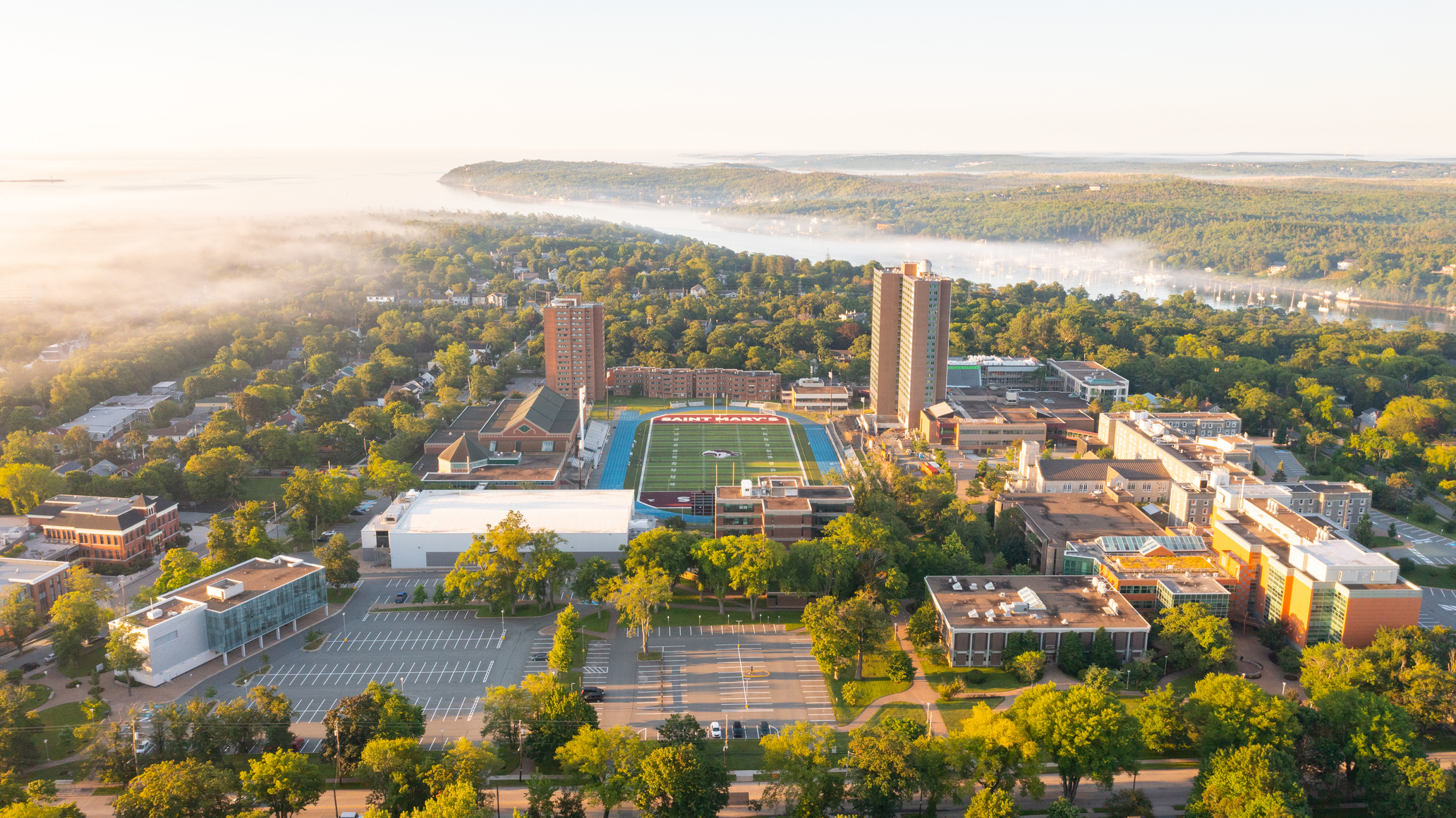 SMU campus drone shot